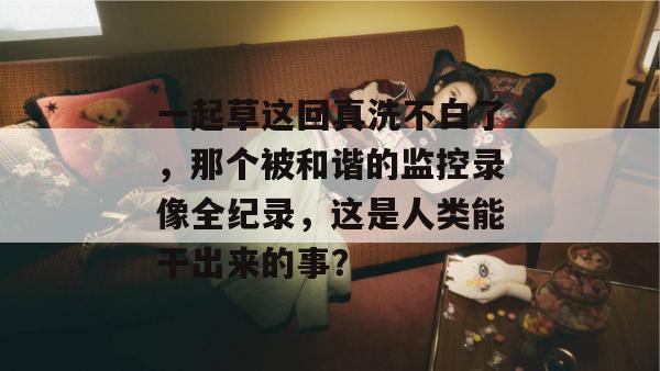一起草这回真洗不白了，那个被和谐的监控录像全纪录，这是人类能干出来的事？